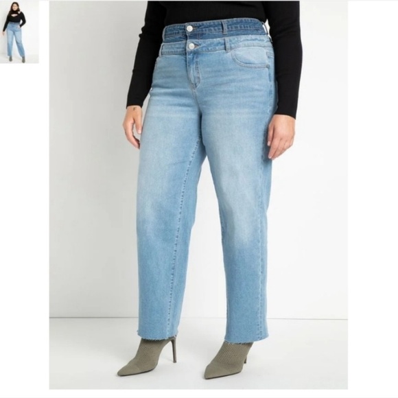 Eloquii Double Waistband Jeans - Picture 1 of 9